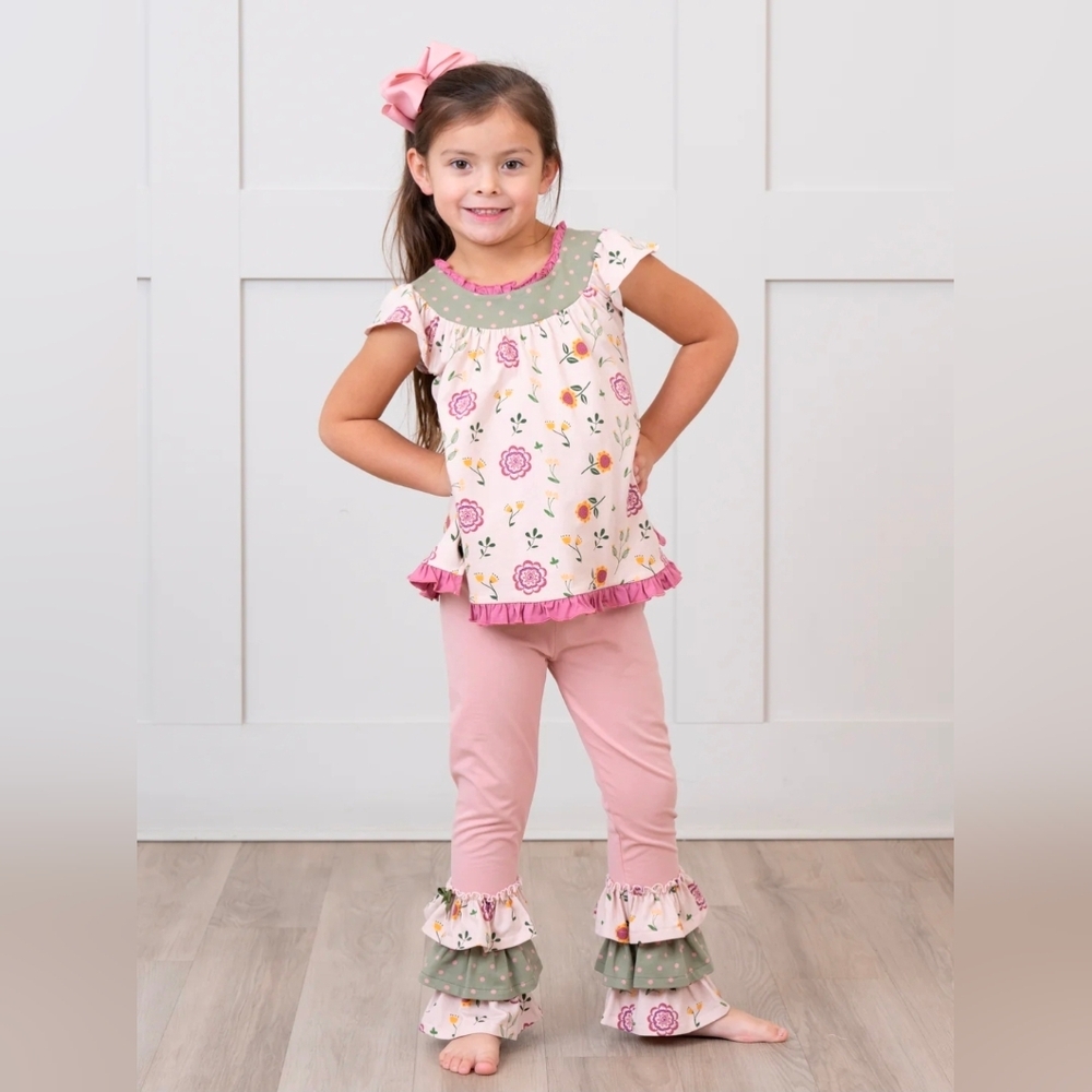 Marie Nicole Bloomberry Fields Swing Ruffle Outfit Girls Size 4Y NWT